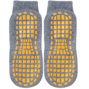 Yoga Socks for women with Anti slip Grip, Ideal for Gym Workouts & Fitness Sports | Rubber Sole for Enhanced Stability | No show Grip socks (Grey)
