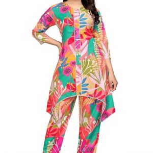 Multicolor Trendy Cotton Blend Co-Ord Set For Women