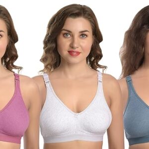 Women's Cotton Blend Non-Padded Wirefree Bra Combo Set