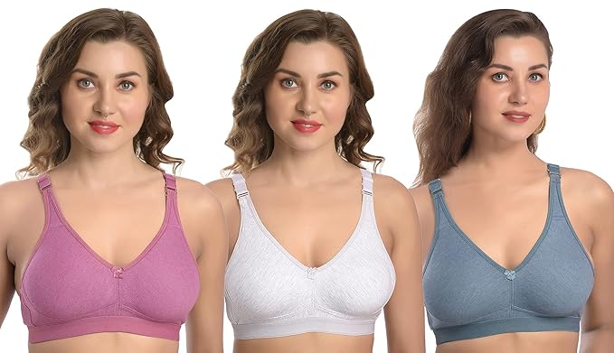 Women’s Cotton Blend Non-Padded Wirefree Bra Combo Set