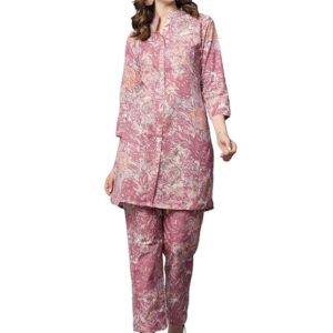 rytras Women's Cotton Printed Straight Kurta With Pant