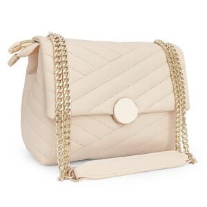 ADISA Women's Girls Quilted Cross Body Sling Bag with Gold Chain